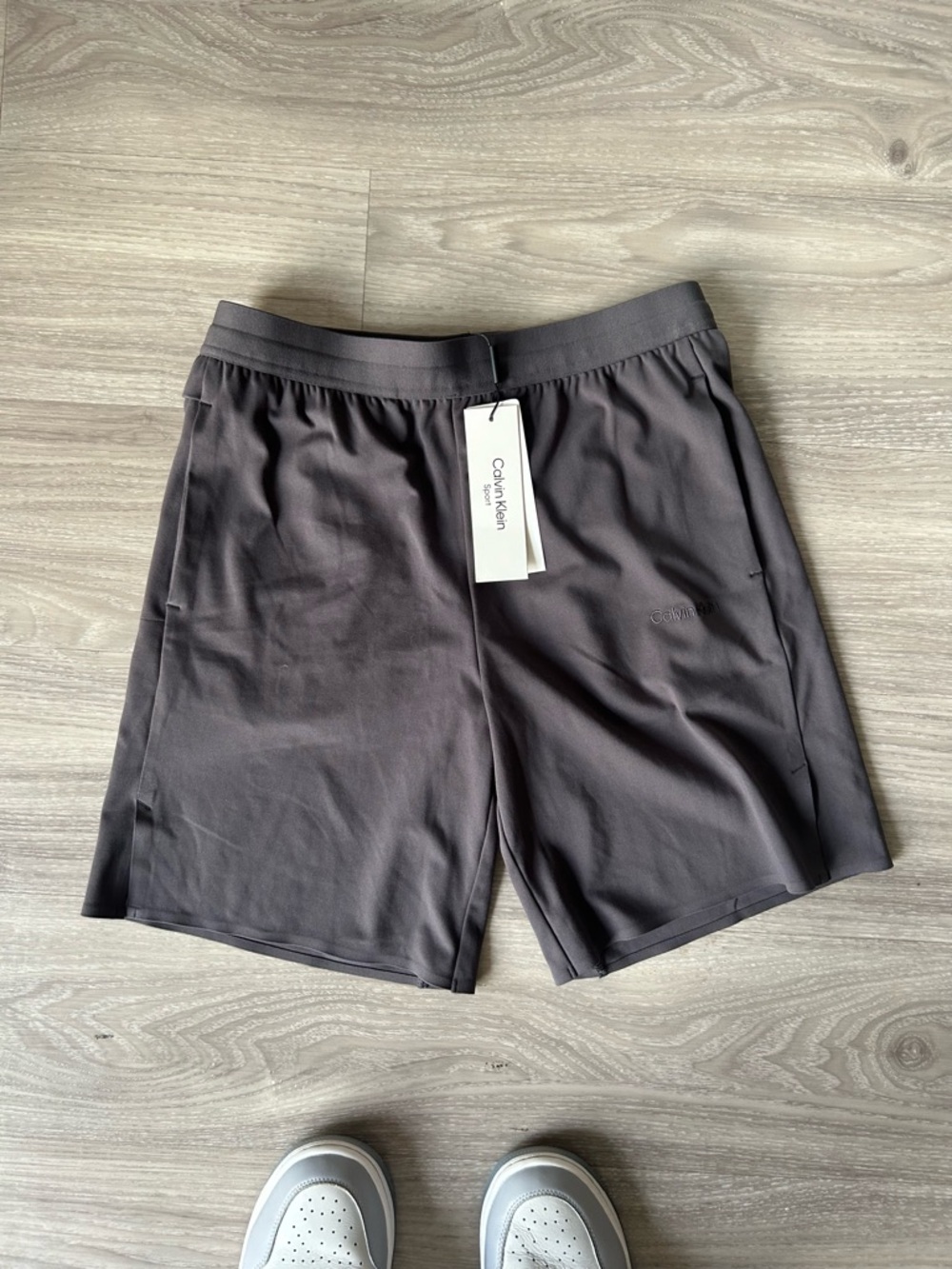 Calvin Klein | Soft Stretch Sport Knit Workout Shorts in Charcoal Grey (X-Small) - Picture 9 of 13